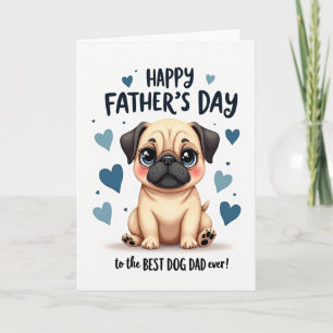Blue Heart Fathers Day Pup Card