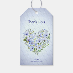 Blue Heart Floral Gift Tag