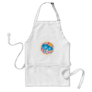 Blue Heart Floral Standard Apron