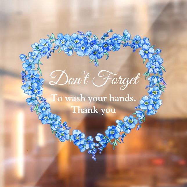 Blue heart forget me not wash your hands (Sheet 2)