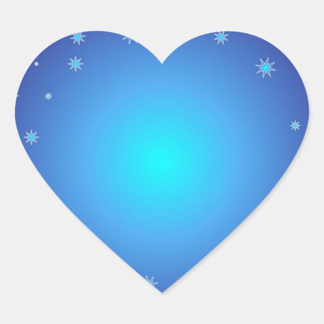Blue Heart Glitter Sticker (Front)
