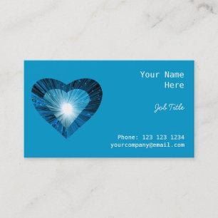Blue Heart 'heart' business card side blue