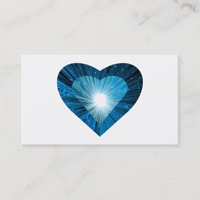 Blue Heart 'heart' business card white (Front)