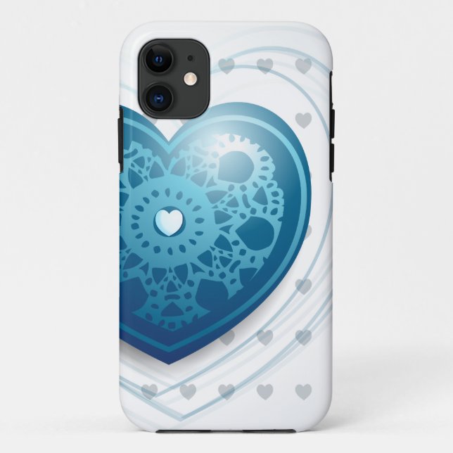 Blue heart, iPhone case (Back)