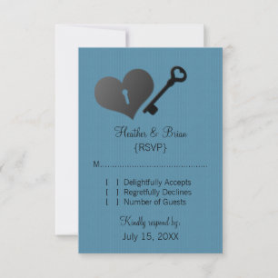 Blue Heart Lock and Key Response Card