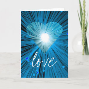 Blue Heart 'Love' greetings card