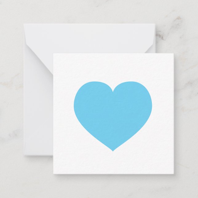 Blue Heart Love Note Gift Tag Baby Card (Front)