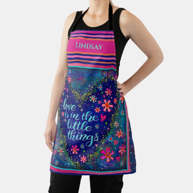 Blue Heart Love Quote Custom Inspirivity Apron (Insitu)