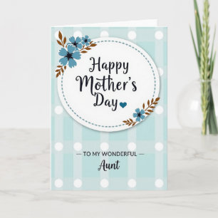 Blue Heart Mothers Day Card