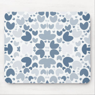 Blue heart mouse pad
