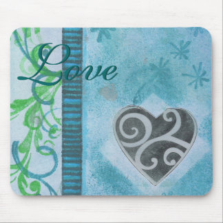 Blue Heart Mousepad