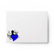 Blue Heart Octopus - Envelope