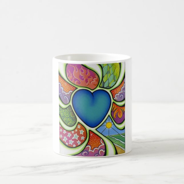 Blue heart of love mug. coffee mug (Center)