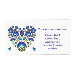 Blue Heart of Poland – Lowicz Folk Art Label