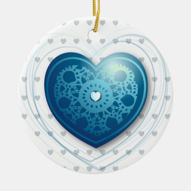 Blue heart, ornament (Front)