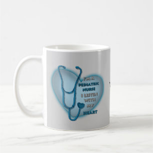 Blue Heart Paediatrics Nurse Coffee Mug