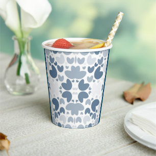 Blue heart paper cups