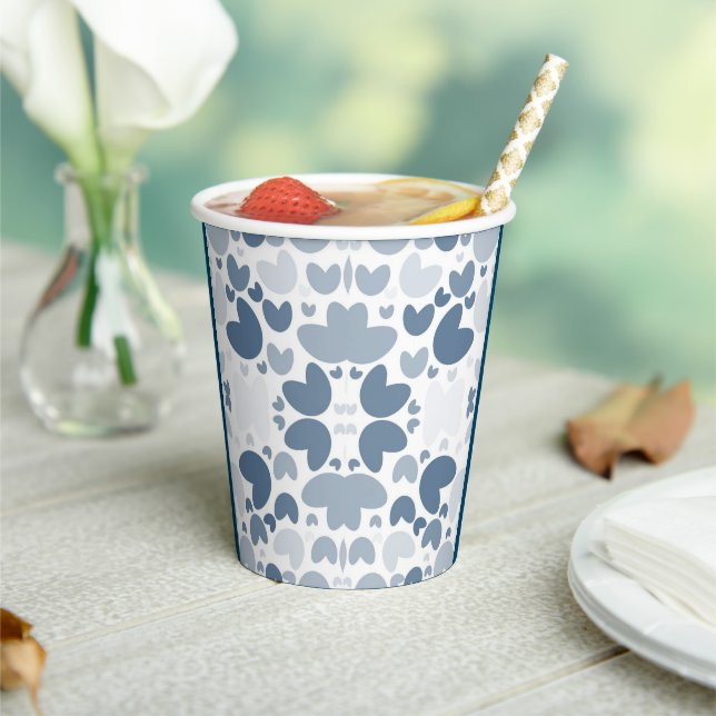 Blue heart  paper cups (Insitu)
