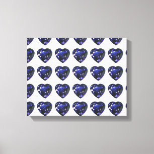 Blue Heart Pattern Canvas Print