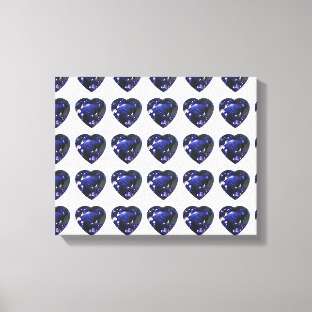 Blue Heart Pattern Canvas Print (Front)