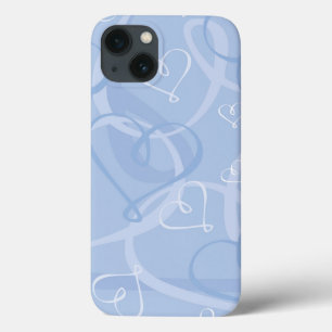 Blue heart pattern iPhone 13 case