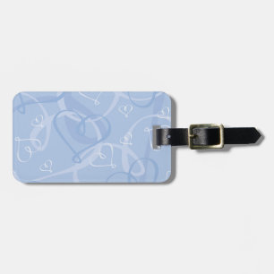 Blue heart pattern luggage tag