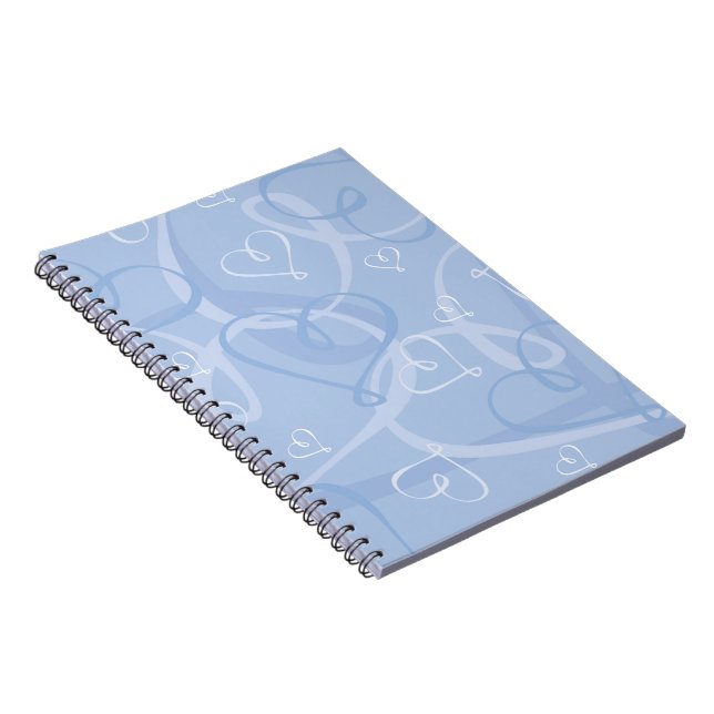 Blue heart pattern notebook (Right Side)