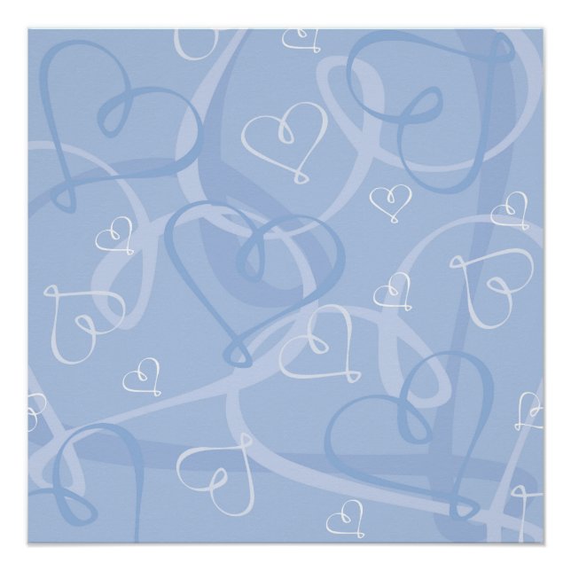 Blue heart pattern poster (Front)