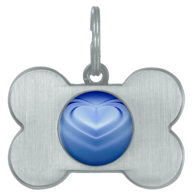 Blue Heart Pet ID Tag (Front)