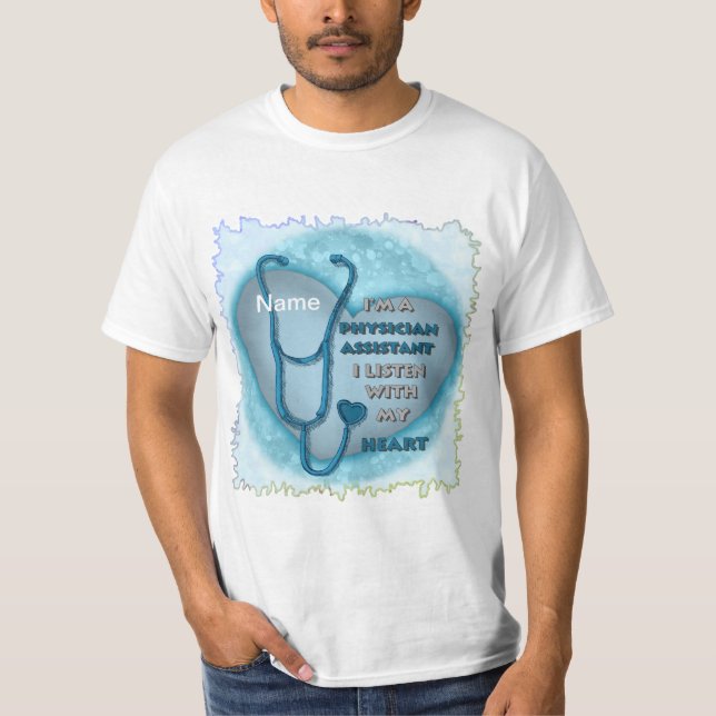 Blue Heart Physician Assistant  T-Shirt (Front)