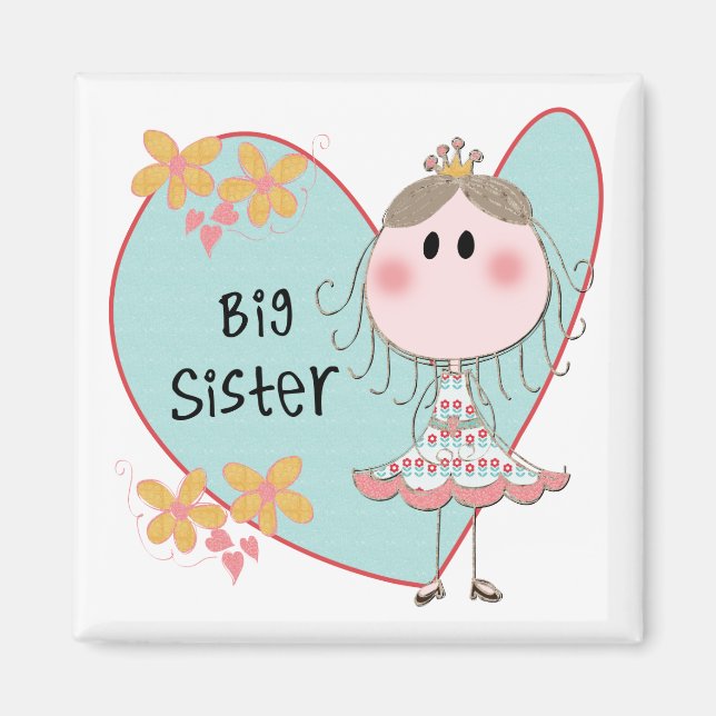 Blue Heart Princess Big Sister Magnet (Front)