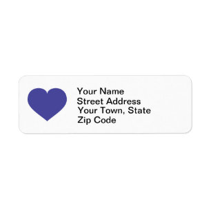 Blue heart return address label