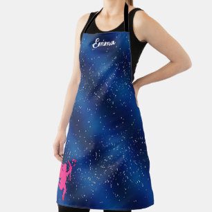 Blue heart  romantic wallpaper apron