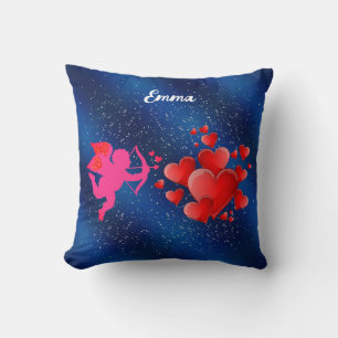 Blue heart  romantic wallpaper cushion
