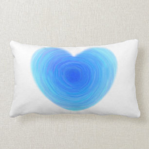 Blue Heart Simple Modern Girls Room Decor Elegant Lumbar Cushion
