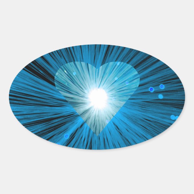 Blue Heart sticker oval (Front)