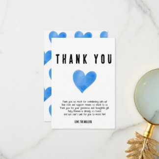 Blue Heart  Thank You Card