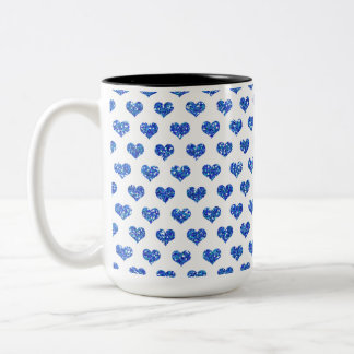 Blue Heart Two-Tone Coffee Mug