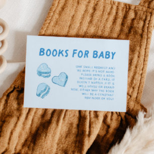 Blue Heart Valentine Baby Shower Book Request Enclosure Card