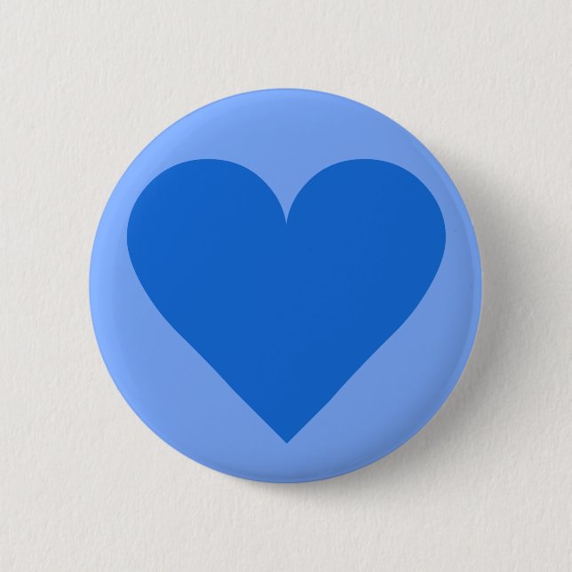Blue Heart Valentine custom button (Front)