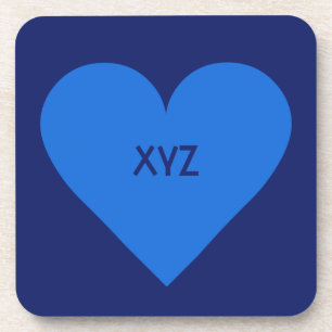 Blue Heart Valentine custom coasters