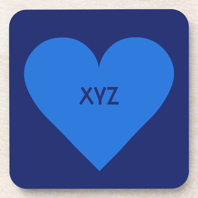 Blue Heart Valentine custom coasters (Front)