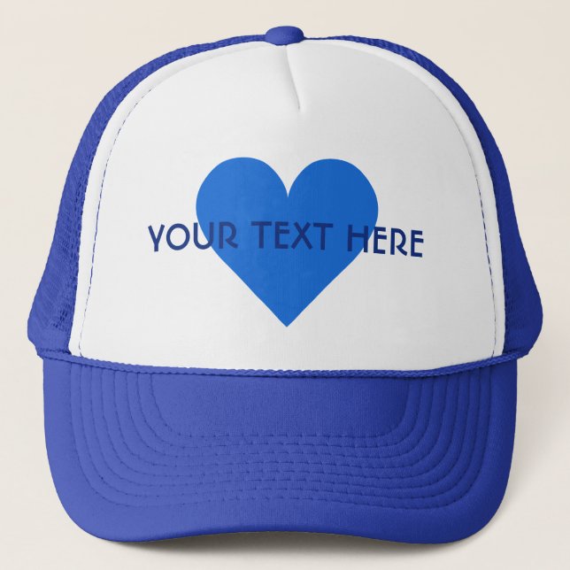 Blue Heart Valentine custom hats (Front)