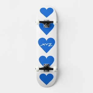 Blue Heart Valentine custom skateboards