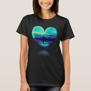 Blue Heart View Of Landscape With Trees And Clouds T-Shirt