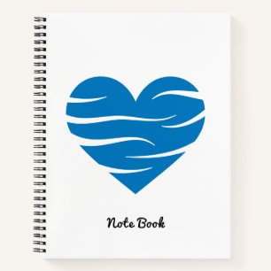 Blue Heart with Abstract Waves Love & Care Gift Notebook