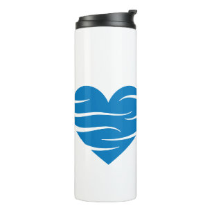 Blue Heart with Abstract Waves Love & Care Gift Thermal Tumbler