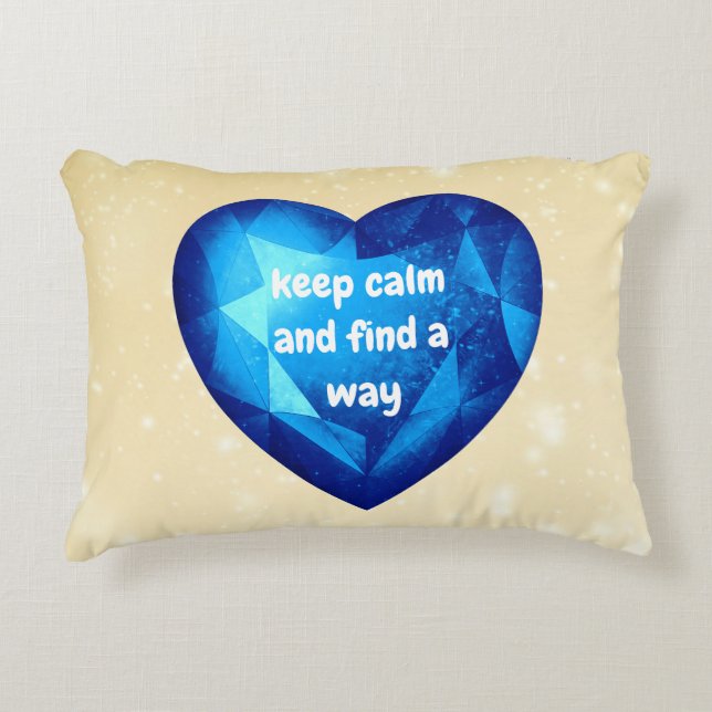 Blue Heart with Quote Decorative Cushion (Front)