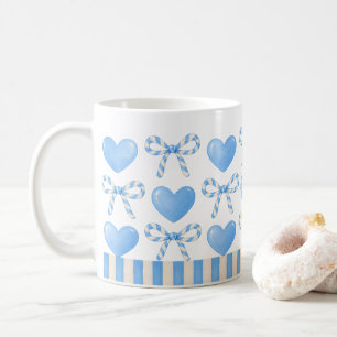 Blue Hearts and Bows Mug