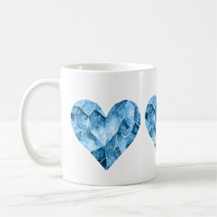 Blue hearts coffee mug